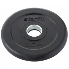 Диск обрезиненный Starfit Core Bb-202 0,5 кг, D=26 мм, стальная втулка, черный, 2 шт